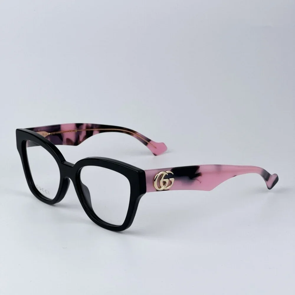 Gucci GG1424O 012 BRAND NEW Eyeglasses Black Pink Cat Eye Women